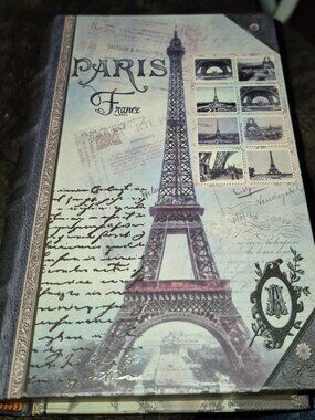 Punch Studio Decorative Faux Book Storage Box Paris Postcard Design Eiffel Tower